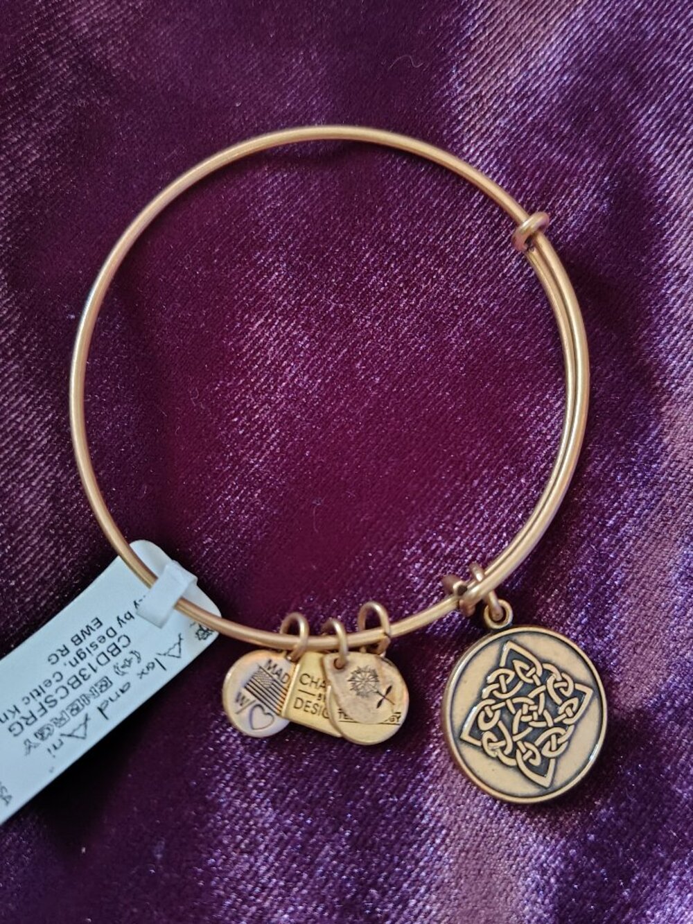 Alex and Ani Celtic Knot Endless Energy Adjustable Bangle Positive Self Love 795